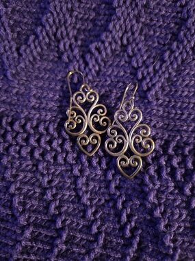 James Avery (Retired Design) Filigree Heart Drop Earrings